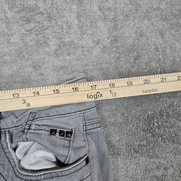 Elle Skinny Boyfriend Jeans Gray Womens Size 12 Grey Distressed Faded Ripped - Picture 4 of 8